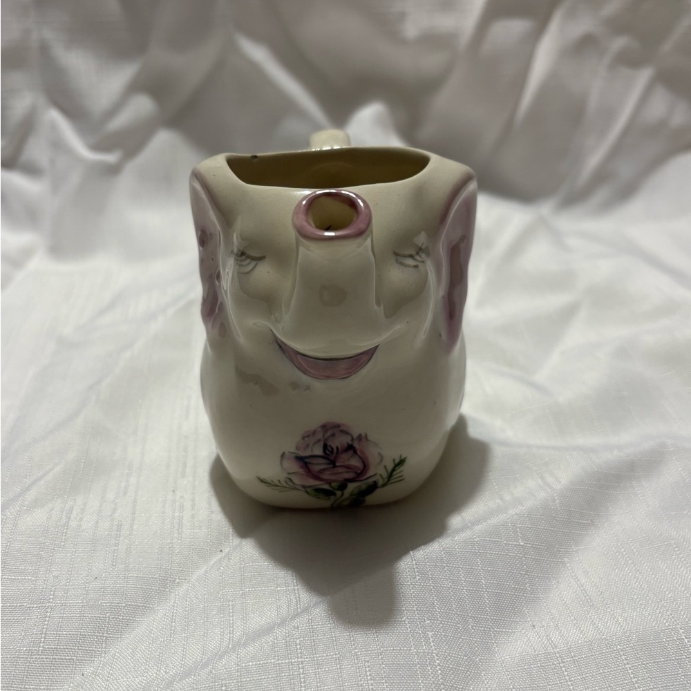 Vintage Floral Elephant Ceramic Pitcher - Picture 2 of 9